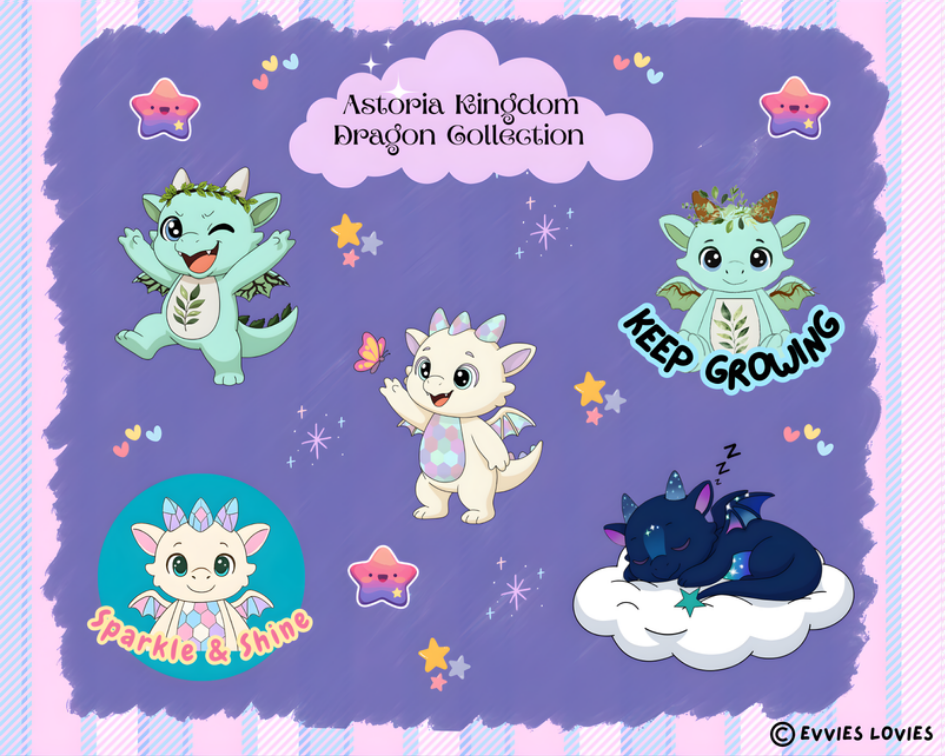Astoria Kingdom Dragon Collection sticker sheet