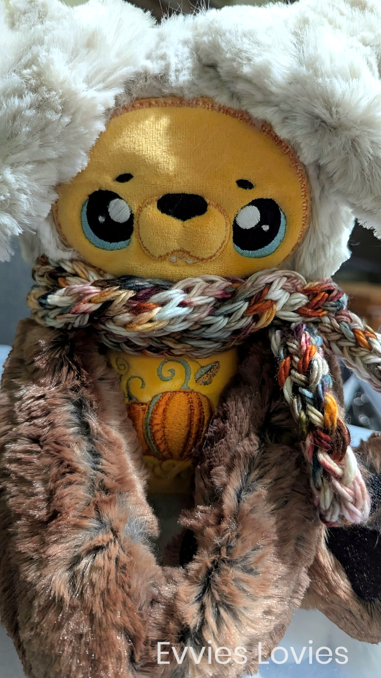 Pumpkin floppy ear wolf pup with scarf